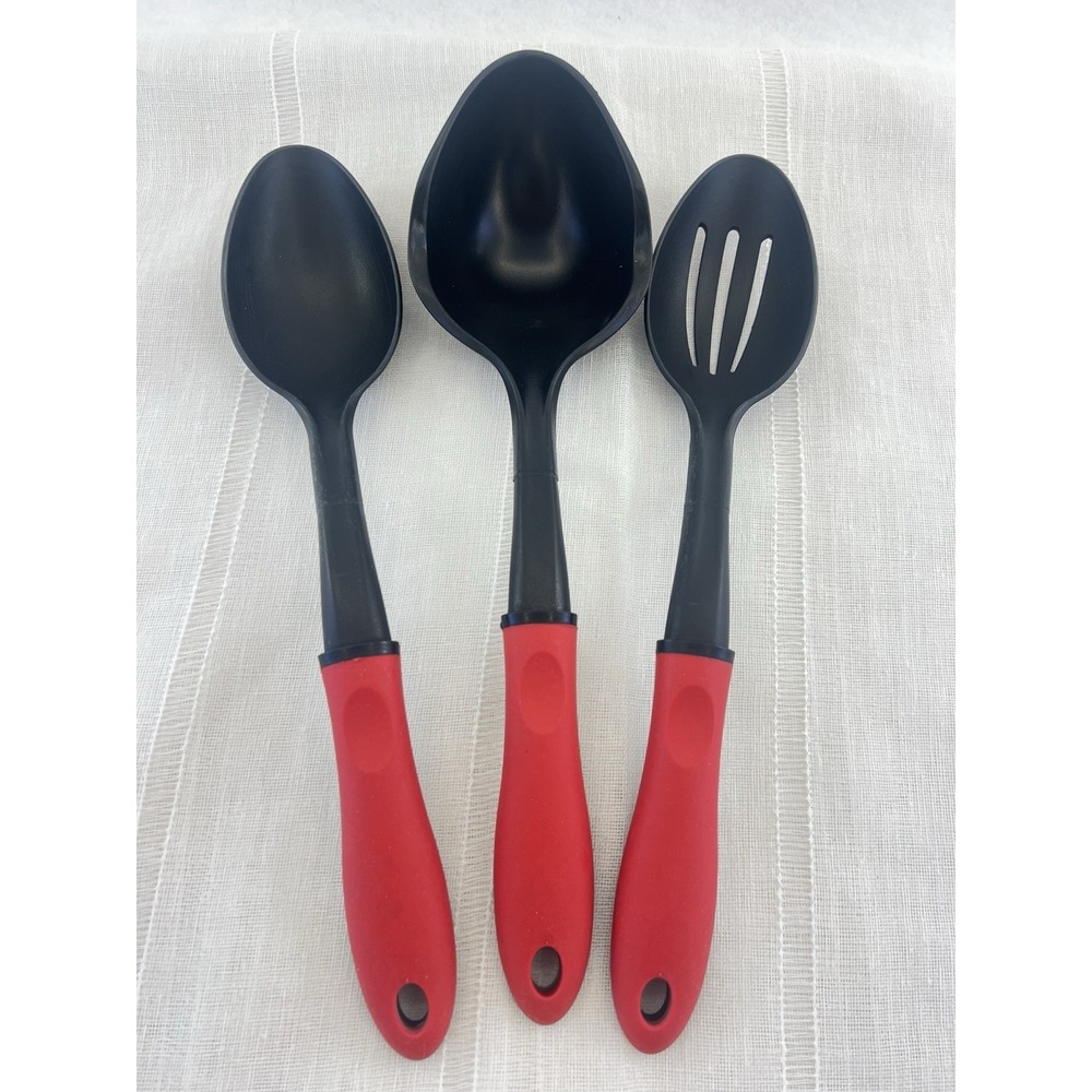 3 Pc Black Nylon Cooking Utensils Set Heat Resistant 400°F Made in USA